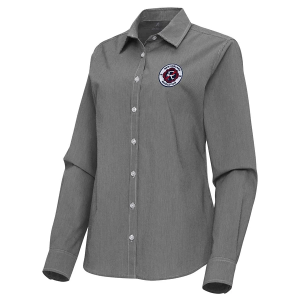 Antigua Women's New England Revolution Porter Woven Button Up Shirt