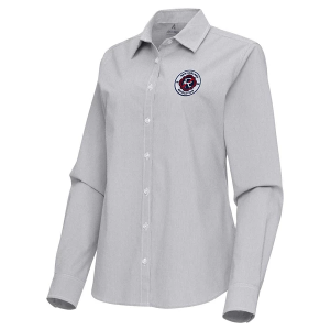 Antigua Women's New England Revolution Porter Woven Button Up Shirt