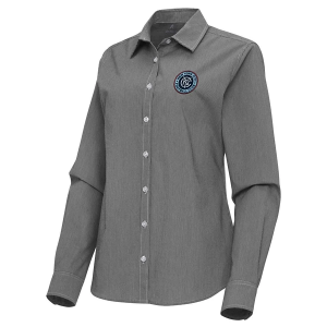 Antigua Women's New York City FC Porter Woven Button Up Shirt