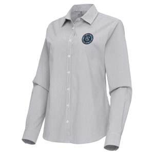 Antigua Women's New York City FC Porter Woven Button Up Shirt