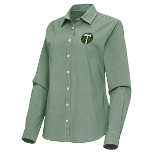 Antigua Women's Portland Timbers Porter Woven Button Up Shirt