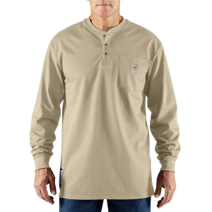 Men's Carhartt Flame Resistant Force Long Sleeve Henley XLarge Khaki