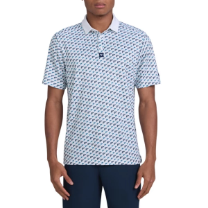 Men's Bad Birdie Tech Pique Polo Medium Brilliant White/Sea Jet