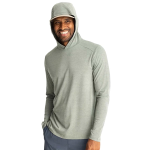 Men's Free Fly Bamboo Shade Long Sleeve T-Shirt Medium Heather Agave Green