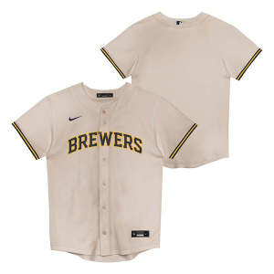 Kids' Milwaukee Brewers Nike Home Jersey 7 Cream