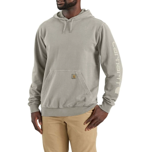 Men's Carhartt Relaxed Fit Midweight Garment Dyed Rench Terry Graphic Hoodie XLarge Greige