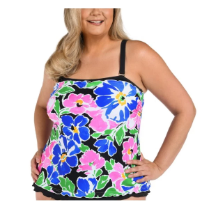 Women's Maxine Ruffle Bandeau Swim Tankini Sporty 24W Summer Splash