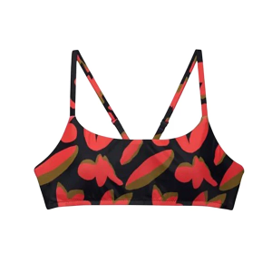 Women's prAna Lahari Swim Bikini Top Contemporary Small Rose Fire Indo Disco