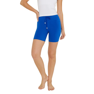 Women's Cream Yoga May Biker Shorts Small Saphire Blue
