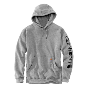 Men's Carhartt Loose Fit Midweight Logo Sleeve Graphic Work Hoodie 4XLarge Heather Gray/Black
