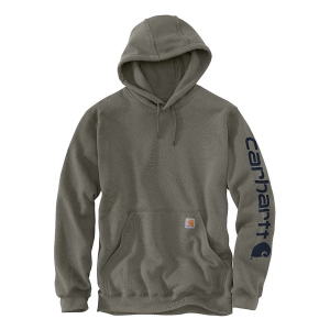 Men's Carhartt Loose Fit Midweight Logo Sleeve Graphic Hoodie 4XLarge Dusty Olive