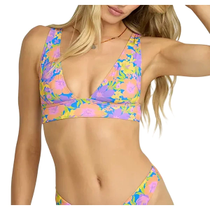 Women's Billabong Beat The Heat Remi Plunge Swim Bikini Top Juniors Medium Mulch