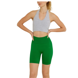 Women's Cream Yoga Gloria Seamless Biker Shorts Large Green