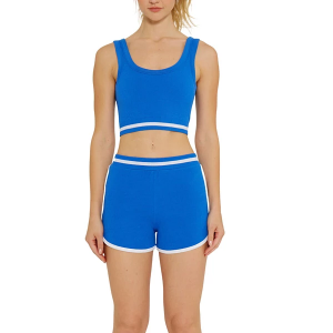 Women's Cream Yoga Bea Dolphin Biker Shorts Small Saphire Blue