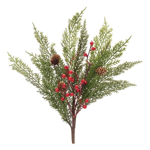 Melrose International 23in Pine and Berry Spray (Set of 6)