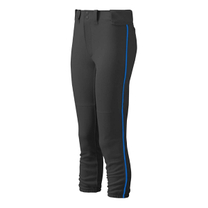 Women's Mizuno Piped Belted Softball Pants Small Black/Royal