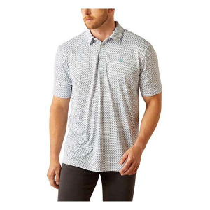 Men's Ariat All Over Print Polo Medium White