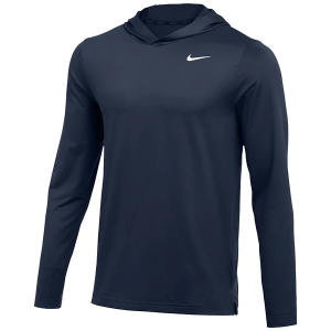 Men's Nike Dri-FIT Long Sleeve Shirt Small Tm Navy/Heather/White