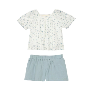 Girls' Mabel + Honey Bluebell Set Toddler 4T White/Blue