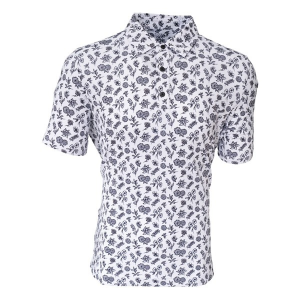 Men's Divot Dawgs Golf Ruff Roses Polo Medium White
