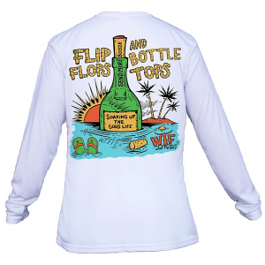 Men's What The Fin Bottle Tops Long Sleeve T-Shirt XLarge White