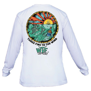 Men's What The Fin 3 Fins to the Wind Long Sleeve T-Shirt Large White