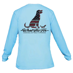 Men's What The Fin Loyal Pawtners USA Performance Long Sleeve T-Shirt Medium Sea Blue