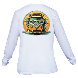 Men's What The Fin Surf Cruiser Performance Long Sleeve T-Shirt XLarge White