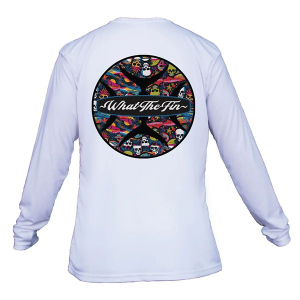 Men's What The Fin Deadicated Mariner Performance Long Sleeve T-Shirt Medium White