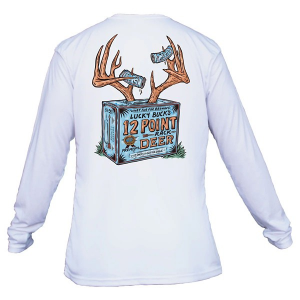 Men's What The Fin Lucky Bucks Performance Long Sleeve T-Shirt 2XLarge White