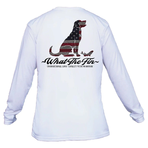 Men's What The Fin Loyal Pawtners USA Performance Long Sleeve T-Shirt 2XLarge White