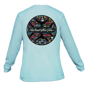 Men's What The Fin Deadicated Mariner Performance Long Sleeve T-Shirt Medium Sea Blue