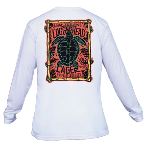 Men's What The Fin Loggerhead Lager Performance Long Sleeve T-Shirt 2XLarge White
