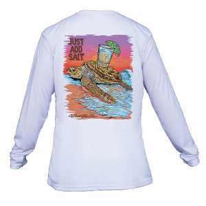 Men's What The Fin Just Add Salt Logger Shot Performance Long Sleeve T-Shirt XLarge White