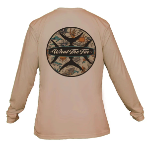Men's What The Fin Dirty Sun Mariner Performance Long Sleeve T-Shirt XLarge Tan