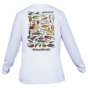Men's What The Fin Lures Performance Long Sleeve T-Shirt 3XLarge White