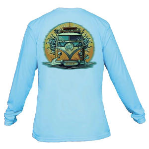 Men's What The Fin Surf Cruiser Performance Long Sleeve T-Shirt Medium Sea Blue