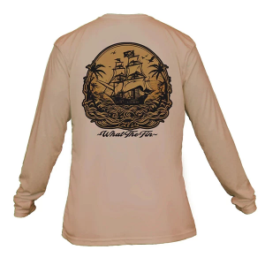 Men's What The Fin Old Man Fin Performance Long Sleeve T-Shirt 3XLarge Tan