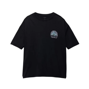 Women's prAna Everyday Graphic Oversized T-Shirt Medium Black Happy Petals