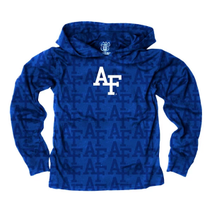 Air Force Falcons Wes and Willy Kids Hoodie Medium Blue