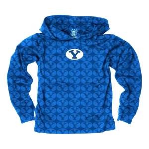 BYU Cougars Wes and Willy Kids Hoodie Large Blue
