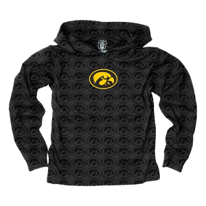 Iowa Hawkeyes Wes and Willy Kids Hoodie Small Black