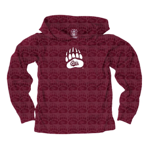 Montana Grizzlies Wes and Willy Kids Hoodie Large Maroon