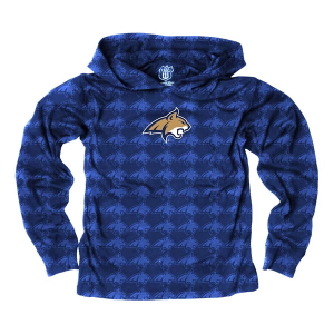 Montana State Bobcats Wes and Willy Kids Hoodie Small Navy