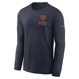 Chicago Bears Nike 2025 Sideline Team Issued Long Sleeve T-Shirt Small Navy
