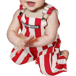 Game Bibs Baby Red & White Overall Bibs