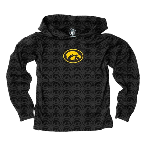 Iowa Hawkeyes Wes and Willy Kids Hoodie 7 Black