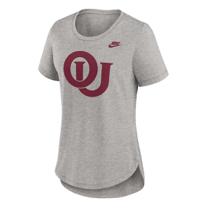 Oklahoma Sooners Nike Women's Legacy Prime Throwback T-Shirt Large Heather Grey