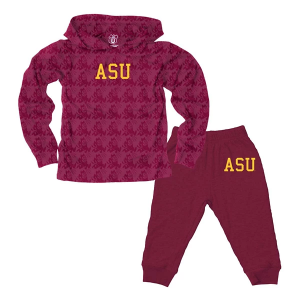 Wes and Willy Baby Arizona State Sun Devils All-Over Print Sweatshirt & Pant Set