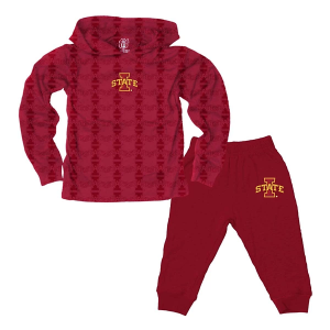 Wes and Willy Baby Iowa State Cyclones All-Over Print Sweatshirt & Pant Set